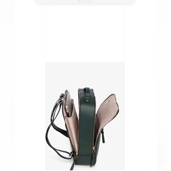 CALPAK Kaya Forest Green backpack/laptop bag. Gold tone hardware. - Picture 2 of 9